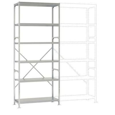 Manuflex RP2132.7035 Fachbodenregal-Grundmodul 100 kg (B x H x T) 970 x 2000 x 600 mm Stahl pulverbeschichtet Licht-Grau