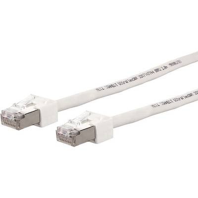Metz Connect RJ45 Netzwerk Anschlusskabel CAT 6 S/FTP 3 m Weiß Geschirmt, Halogenfrei, hochflexibel
