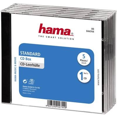 Hama 44744 CD BOX STD Clear/black - CD-Leerhülle (Schwarz/Transparent)