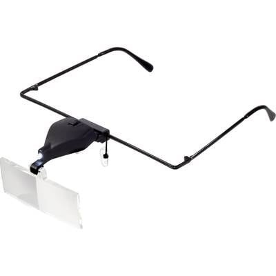 Lupenbrille mit LED-Beleuchtung Vergrößerungsfaktor: 1.5 x, 2.5 x, 3.5 x Linsengröße: (L x B) 74 mm x 35 mm Klar, Weiß