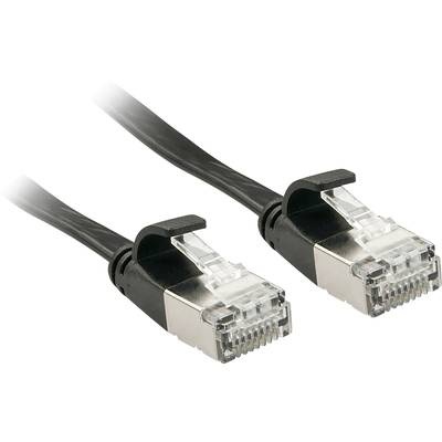 LINDY RJ45 Netzwerk Anschlusskabel CAT 6a U/FTP 2 m Schwarz mit Rastnasenschutz