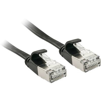 LINDY RJ45 Netzwerk Anschlusskabel CAT 6a U/FTP 10 m Schwarz mit Rastnasenschutz