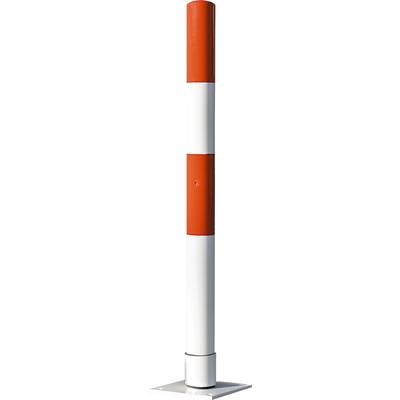 Absperrpfosten aus Stahlrohr, flexibel Ø 76 mm, zum Einbetonieren rot / weiß