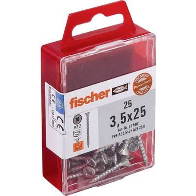 Fischer 657461 Holzschraube 3.5 mm 25 mm Kreuzschlitz Pozidriv galvanisch verzinkt 25 St.