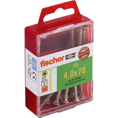 Fischer 653951 Senkkopfschrauben 4 mm 70 mm Kreuzschlitz Pozidriv galvanisch verzinkt 10 St.