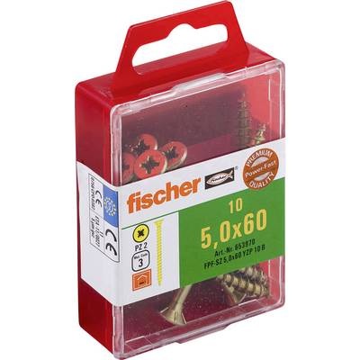 Fischer 653970 Senkkopfschrauben 5 mm 60 mm Kreuzschlitz Pozidriv galvanisch verzinkt 10 St.