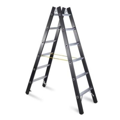 ZARGES Schwerlast-Stehleiter beidseitig begehbar 2 x 6 Sprossen