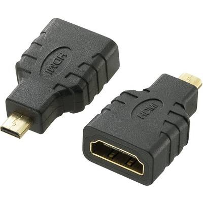 SpeaKa Professional HDMI Adapter [1x HDMI-Stecker D Micro - 1x HDMI-Buchse] Schwarz vergoldete Steckkontakte, Audio