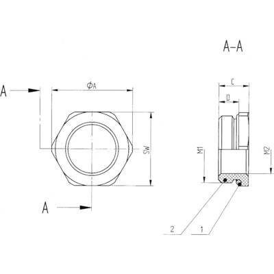 Kabelverschraubung Reduzierung mit O-Ring M63 M50 Messing Natur LAPP SKINDICHT MR-M 6KT. 63X1,5/50X1,5 5 St.