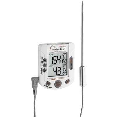 TFA 14.1503 Küchen-Thermometer Ofen- und Kerntemperatur, mit Touchscreen, mit Timer, Alarm Schwein, Rind, Reh, Lamm,