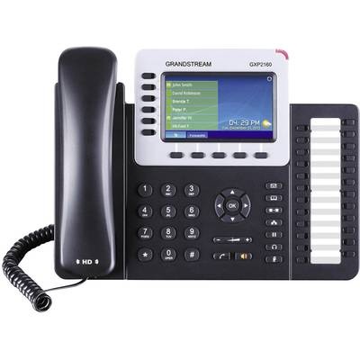 Systemtelefon,VoIP Grandstream GXP-2160 Bluetooth, Headsetanschluss Farbdisplay Schwarz, Silber