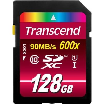 Transcend Sdxc 600X Uhs-1 Cl10 128Gb - Speicherkarte (128 GB, Schwarz/Rot)