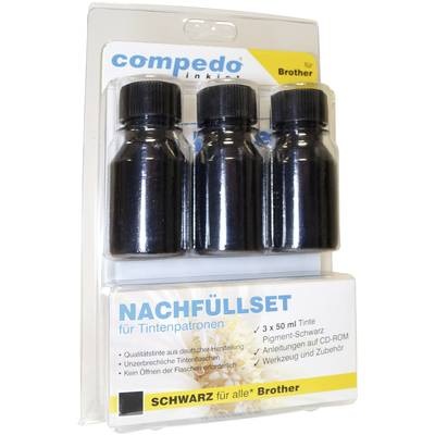 Tintenpatronen-Nachfüllset compedo MREFILL03 Passend für Geräte des Herstellers: Brother Schwarz Tintenmenge gesamt: 150