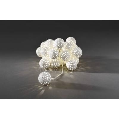 Weiße Metallbälle LED-Lichterkette warmweiß 24-tlg