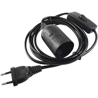 Eurolite Lampenfassung E27 230 V 60 W mit Eurostecker, mit Wippschalter