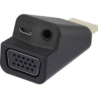 Renkforce HDMI / VGA Adapter [1x HDMI-Stecker - 1x VGA-Buchse, Klinkenbuchse 3.5 mm] Schwarz