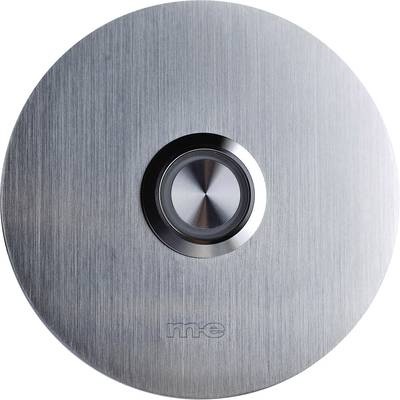 m-e modern-electronics 41014 Klingelplatte beleuchtet 1fach Silber 8-24 V AC/DC/1 A