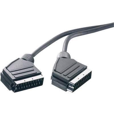 SpeaKa Professional SCART TV, Receiver Anschlusskabel [1x SCART-Stecker - 1x SCART-Stecker] 0.75 m Schwarz