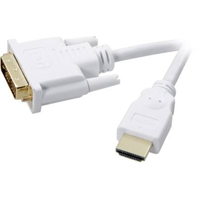 SpeaKa Professional DVI / HDMI Anschlusskabel [1x DVI-Stecker 18+1pol. - 1x HDMI-Stecker] 2 m Weiß