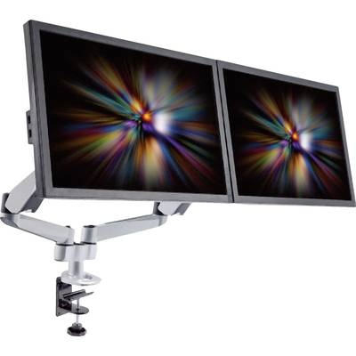 SpeaKa Professional SuperFlex 2fach Monitorhalter, Tischmontage mit Gasdruck-Technik mit Grommet- und C-Klemme