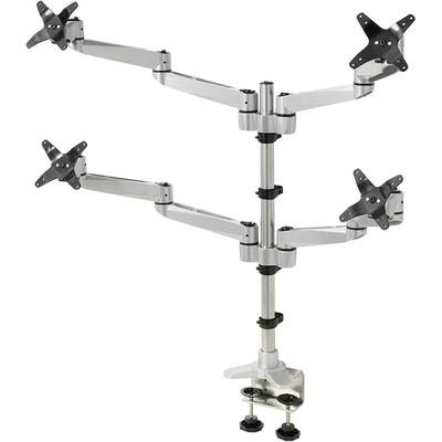 SpeaKa Professional SuperSwivel 4fach Monitorhalter, Tischmontage mit Grommet- und C-Klemme