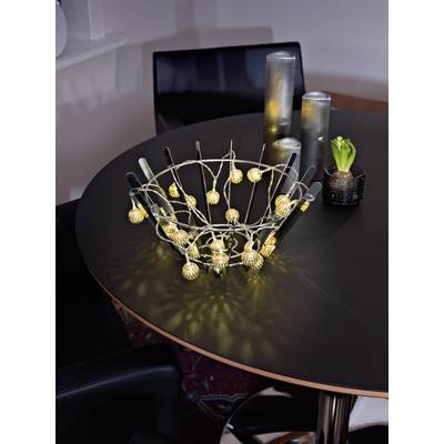 Glänzende LED-Lichterkette Metallbälle klein