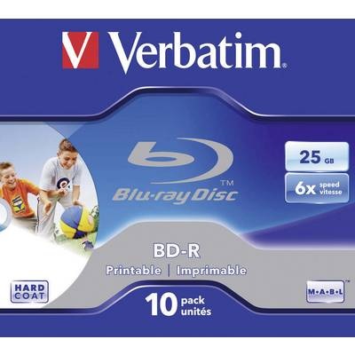 Verbatim Bd-R SL 25Gb 6x Printable 10 Pack Jewel Case - Bd-R