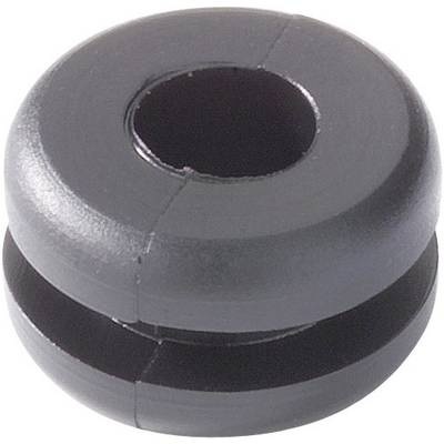 HellermannTyton HV1101-PVC-BK-D1 Kabeldurchführung Klemm-Ø (max.) 12 mm PVC Schwarz 1 St.