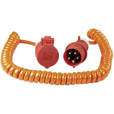 as - Schwabe 70416 Strom Verlängerungskabel Orange, Rot 5 m Spiralkabel