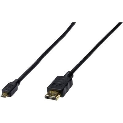 Digitus HDMI Anschlusskabel [1x HDMI-Stecker - 1x HDMI-Stecker D Micro] 2 m Schwarz