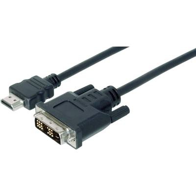 Digitus HDMI / DVI Anschlusskabel [1x HDMI-Stecker - 1x DVI-Stecker 18+1pol.] 2 m Schwarz