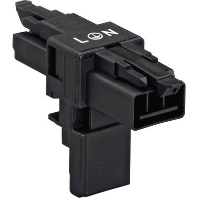 Netz-T-Verteiler Netz-Stecker - Netz-Buchse, Netz-Buchse Gesamtpolzahl: 2 + PE Schwarz WAGO 1 St.