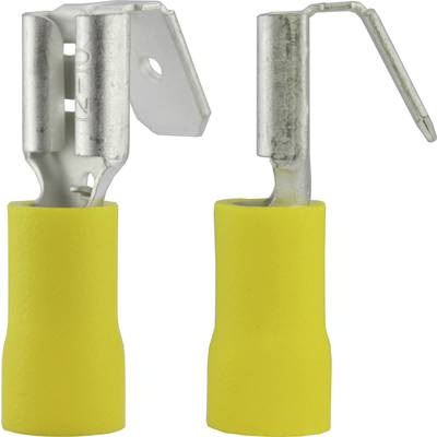 Vogt Verbindungstechnik 3933S Flachsteckhülse mit Abzweig Steckbreite: 6.3 mm Steckdicke: 0.8 mm 180 ° Teilisoliert Gelb