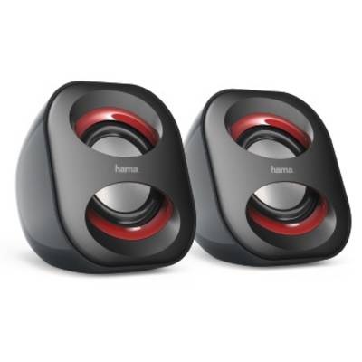 Hama Sonic Mobil 183 2.0 PC-Lautsprecher Kabelgebunden 3 W Schwarz/Rot