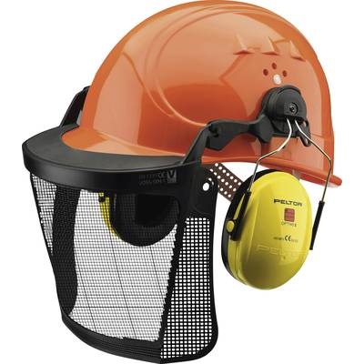 L+D 2685 Forstschutzhelm mit integriertem Visier Orange EN 397, EN 1731, EN 352