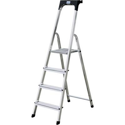 Krause 126351 Aluminium Stufen-Stehleiter Arbeitshöhe (max.): 3.50 m Silber 6.4 kg