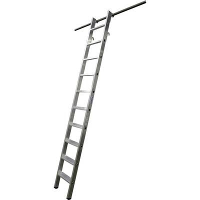 KRAUSE Stufen-Regalleiter einhängbar, 2 Paar Einhängehaken 15 Stufen