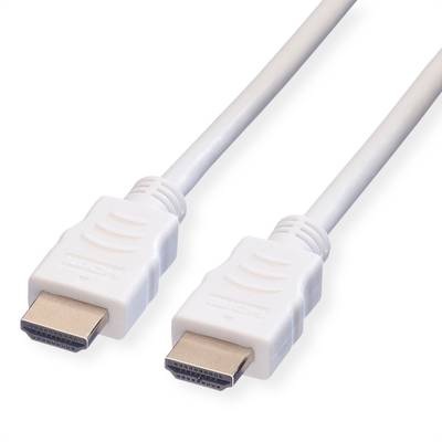 Value HDMI Anschlusskabel HDMI-A Stecker 5.00 m Weiß 11.99.5705 Geschirmt HDMI-Kabel