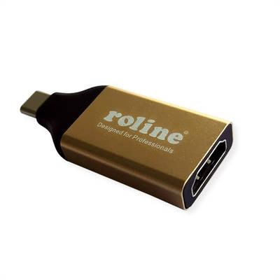 Roline 12.03.3231 USB-C? / HDMI Adapter Schwarz, Gold