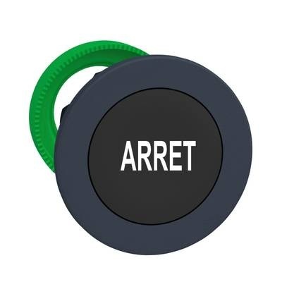 Schneider Electric ZB5FA233 Frontelement für Drucktaster flach, rückstellbar (Ø) 30.5 mm Arrêt Dunkelgrau, Schwarz 1