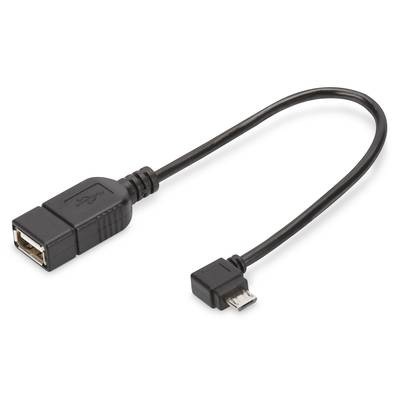 Digitus USB 2.0 Adapter [1x USB 2.0 Stecker A - 1x USB 2.0 Stecker Micro-B] AK-300313-002-S Rund, doppelt geschirmt, mit
