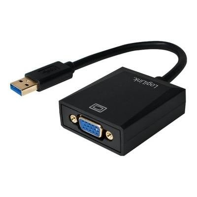 LogiLink USB / VGA Adapter [1x USB 3.0 Stecker A - 1x VGA-Buchse] Schwarz