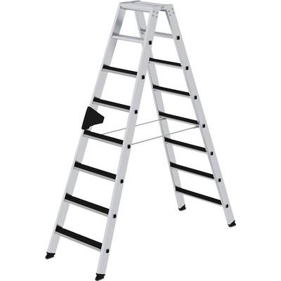 Guenzburger Stufen-Stehleiter beidseitig begehbar, geriffelt 2 x 8 Stufen