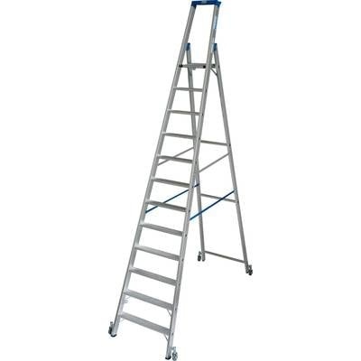 Krause 124678 Aluminium Stufen-Stehleiter fahrbar Arbeitshöhe (max.): 4.80 m Silber 17.9 kg
