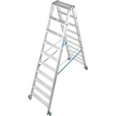Krause 124876 Aluminium Stufen-Doppelleiter fahrbar Arbeitshöhe (max.): 3.85 m Silber 16.3 kg