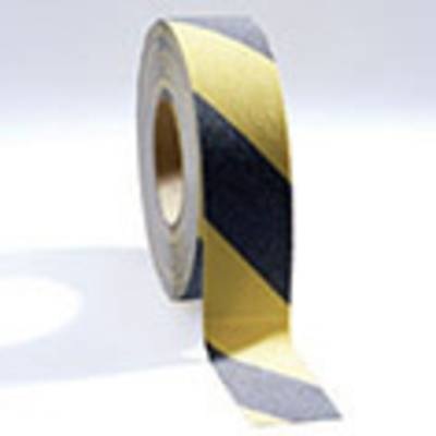 Antirutsch-Band, selbstklebend Breite 50 mm schwarz/gelb, Rolle, ab 1 Stk