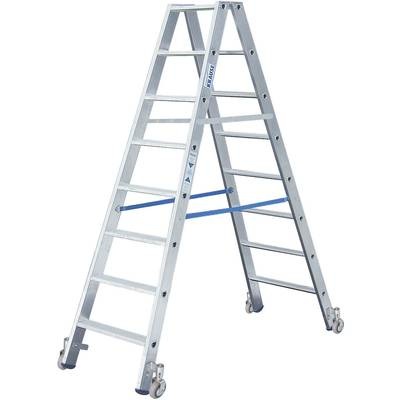 Krause 124869 Aluminium Stufen-Doppelleiter fahrbar Arbeitshöhe (max.): 3.40 m Silber 12.9 kg