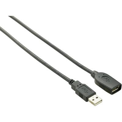 USB 2.0 passives Verlängerungskabel [1x USB 2.0 Stecker A - 1x USB 2.0 Buchse A] 10 m Schwarz vergoldete Steckkontakte,