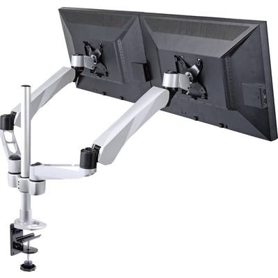 SpeaKa Professional Flex 2fach Monitorhalter, Tischmontage mit Gasdruck-Technik mit Grommet- und C-Klemme