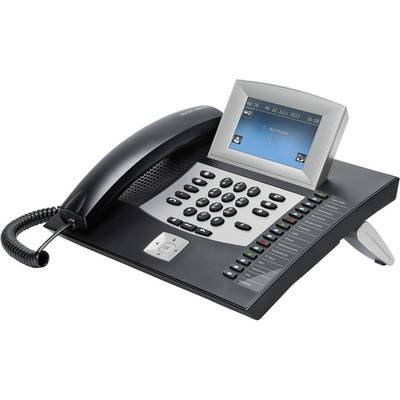 Systemtelefon, ISDN Auerswald COMfortel 2600 Anrufbeantworter, Headsetanschluss Touch-Display Schwarz, Silber